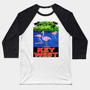 Key West Florida Vintage Flamingos Travel Luggage Baseball T-Shirt